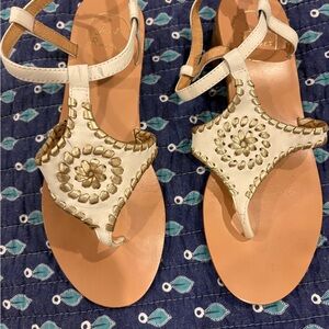 Jack Rogers Cream and Gold Women's Sandals